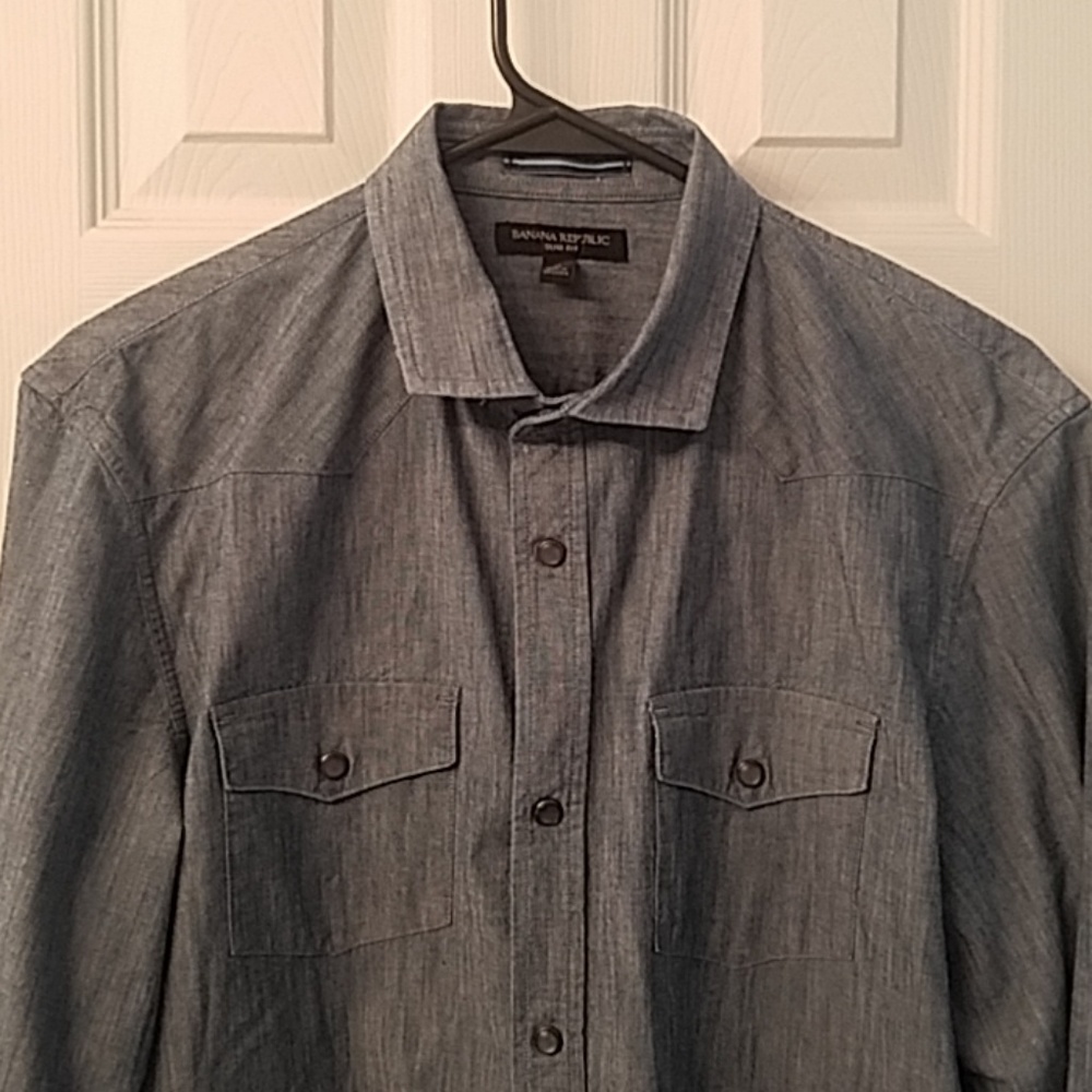 Banana Republic Mens Slim Fit Denim Shirt M